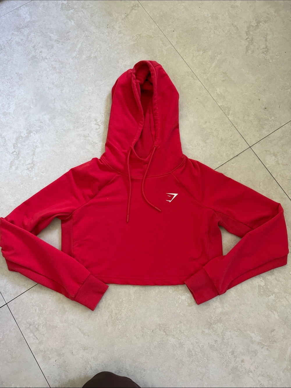 Gymshark Red Cropped Hoodie with Logo